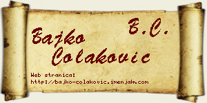 Bajko Čolaković vizit kartica